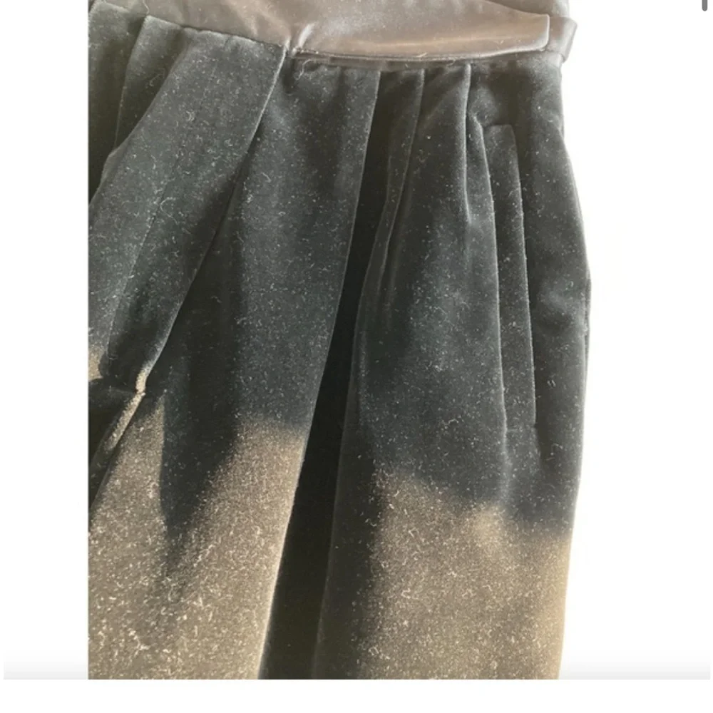 Vintage Velvet Tuxedo Satin Tie Waist High Rise Pants Size 6 - Picture 6 of 10